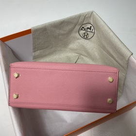 Hermès KL сумка из кожи Epsom, молочно-розового цвета серебряными