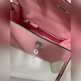 Hermès KL сумка из кожи Epsom, молочно-розового цвета серебристым