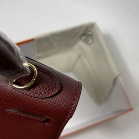 Сумка Hermes KL из кожи Epsom, бордовый цвет с золотыми серебряны