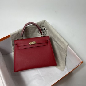 Hermès KL сумка из кожи Epsom, китайский красный с золотыми сереб