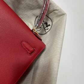 Hermès KL сумка из кожи Epsom, китайский красный с золотыми сереб