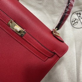 Hermès KL сумка из кожи Epsom, китайский красный с золотыми сереб