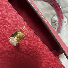 Hermès KL сумка из кожи Epsom, китайский красный с золотыми сереб