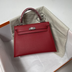 Hermès KL сумка из кожи Epsom, китайский красный с золотыми сереб