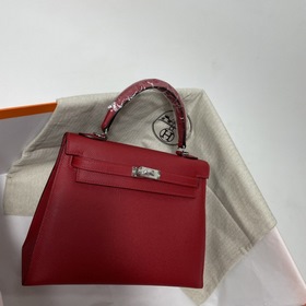 Hermès KL сумка из кожи Epsom, китайский красный с золотыми сереб