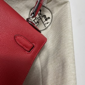 Hermès KL сумка из кожи Epsom, китайский красный с золотыми сереб
