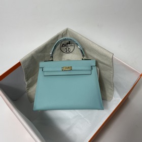 Hermès KL сумка из кожи Epsom, макаронного цвета с золотыми сереб