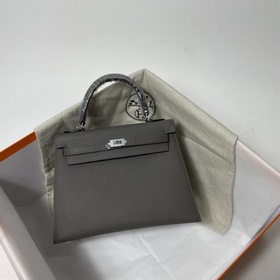 Сумка Hermes KL из кожи Epsom серебристо-золотыми застежками Ручн
