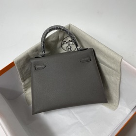 Сумка Hermes KL из кожи Epsom серебристо-золотыми застежками Ручн
