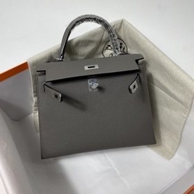 Сумка Hermes KL из кожи Epsom серебристо-золотыми застежками Ручн