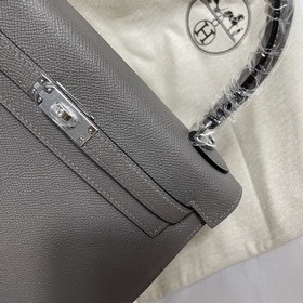 Сумка Hermes KL из кожи Epsom серебристо-золотыми застежками Ручн