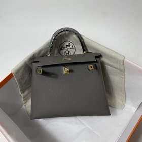 Сумка Hermes KL из кожи Epsom серебристо-золотыми застежками Ручн
