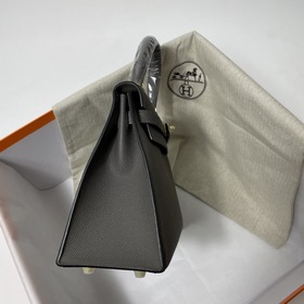 Сумка Hermes KL из кожи Epsom серебристо-золотыми застежками Ручн