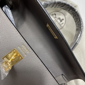 Сумка Hermes KL из кожи Epsom серебристо-золотыми застежками Ручн