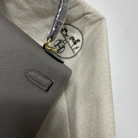 Сумка Hermes KL из кожи Epsom серебристо-золотыми застежками Ручн