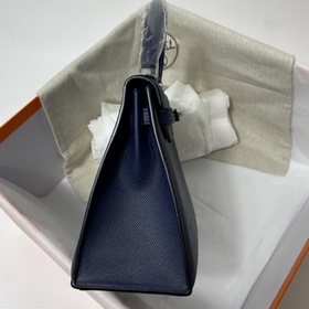 Hermès KL сумка из кожи Epsom, темно-синяя с золотыми серебряными