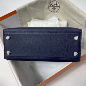 Hermès KL сумка из кожи Epsom, темно-синяя с золотыми серебряными