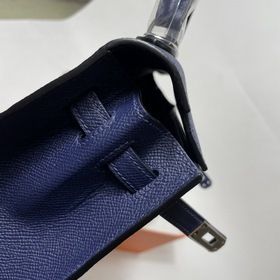 Hermès KL сумка из кожи Epsom, темно-синяя с золотыми серебряными