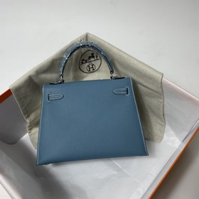 Hermès KL сумка из кожи Epsom, джинсовый синий с золотыми серебря
