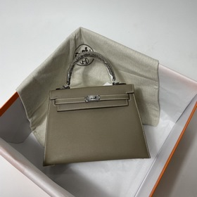 Hermès KL сумка из кожи Epsom, слоновая кость серебряной застежко