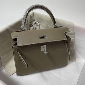 Hermès KL сумка из кожи Epsom, слоновая кость серебряной застежко