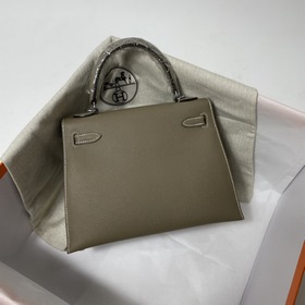 Hermès KL сумка из кожи Epsom, слоновая кость серебряной застежко