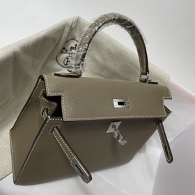 Hermès KL сумка из кожи Epsom, слоновая кость серебряной застежко