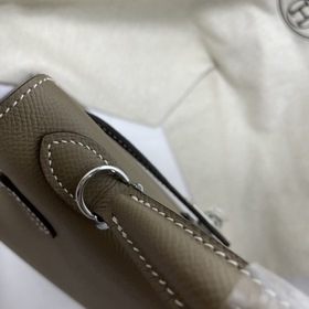 Hermès KL сумка из кожи Epsom, слоновая кость серебряной застежко