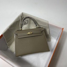 Hermès KL сумка из кожи Epsom, слоновая кость серебряной пряжкой