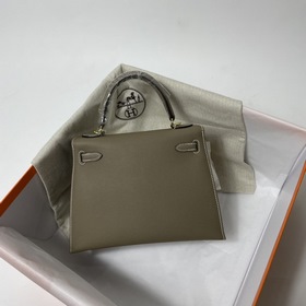 Hermès KL сумка из кожи Epsom, слоновая кость серебряной пряжкой 