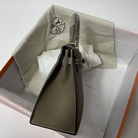 Hermès KL сумка из кожи Epsom, слоновая кость серебряной пряжкой 