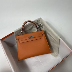 Сумка Hermes KL из кожи Epsom, оранжевая с золотыми серебряными з