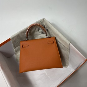 Сумка Hermes KL из кожи Epsom, оранжевая с золотыми серебряными з