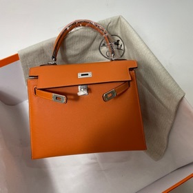 Сумка Hermes KL из кожи Epsom, оранжевая с золотыми серебряными з