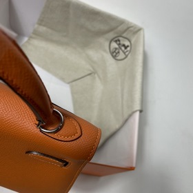 Сумка Hermes KL из кожи Epsom, оранжевая с золотыми серебряными з