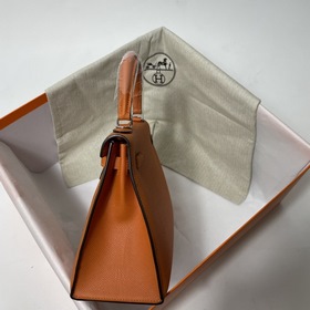 Сумка Hermes KL из кожи Epsom, оранжевая с золотыми серебряными з