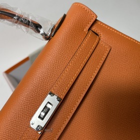 Сумка Hermes KL из кожи Epsom, оранжевая с золотыми серебряными з