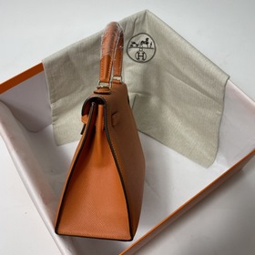 Сумка Hermes KL из кожи Epsom, оранжевая с золотыми серебряными з