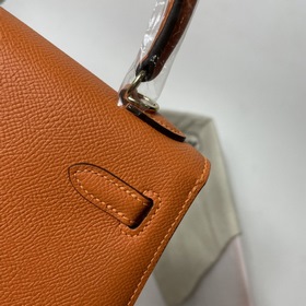 Сумка Hermes KL из кожи Epsom, оранжевая с золотыми серебряными з