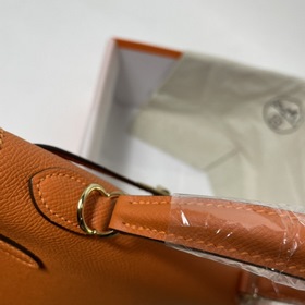 Сумка Hermes KL из кожи Epsom, оранжевая с золотыми серебряными з