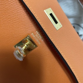 Сумка Hermes KL из кожи Epsom, оранжевая с золотыми серебряными з