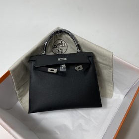 Сумка Hermes KL из кожи Epsom, черная с золотыми серебряными заст