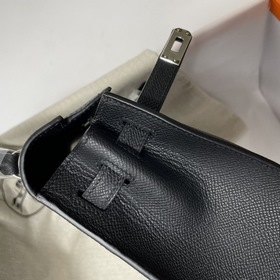 Сумка Hermes KL из кожи Epsom, черная с золотыми серебряными заст