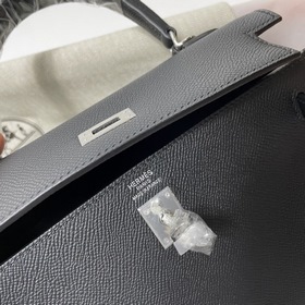 Сумка Hermes KL из кожи Epsom, черная с золотыми серебряными заст