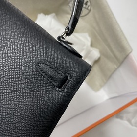 Сумка Hermes KL из кожи Epsom, черная с золотыми серебряными заст