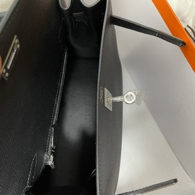 Сумка Hermes KL из кожи Epsom, черная с золотыми серебряными заст