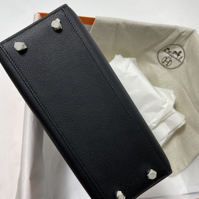 Сумка Hermes KL из кожи Epsom, черная с золотыми серебряными заст