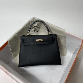 Сумка Hermes KL из кожи Epsom, черная с золотыми серебряными заст