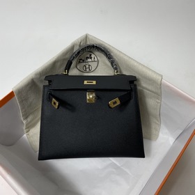 Сумка Hermes KL из кожи Epsom, черная с золотыми серебряными заст