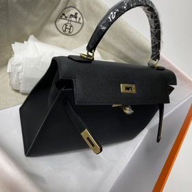 Сумка Hermes KL из кожи Epsom, черная с золотыми серебряными заст